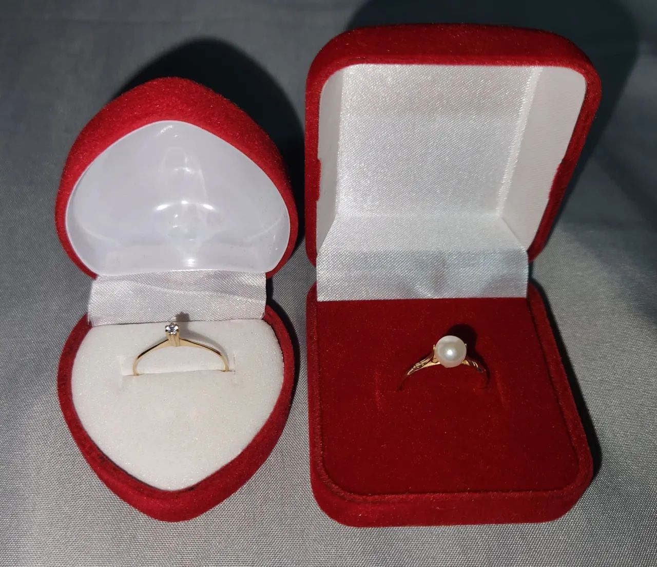 Dois Anéis Solitários Maciços De Ouro 18k - Foto 5
