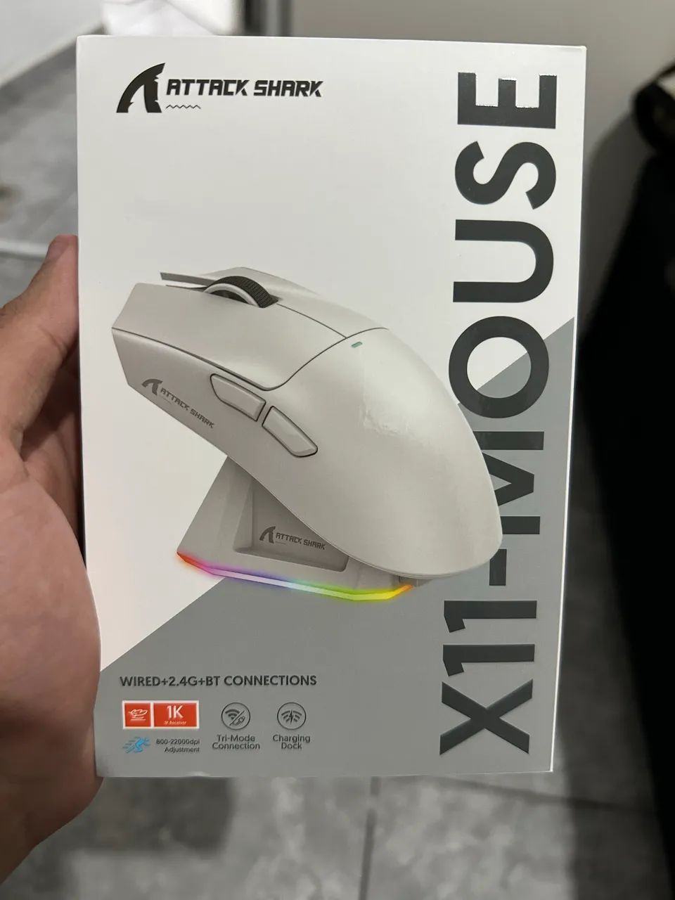 MOUSE GAMER ATTACK SHARK X11 BRANCO LACRADO - Foto 2