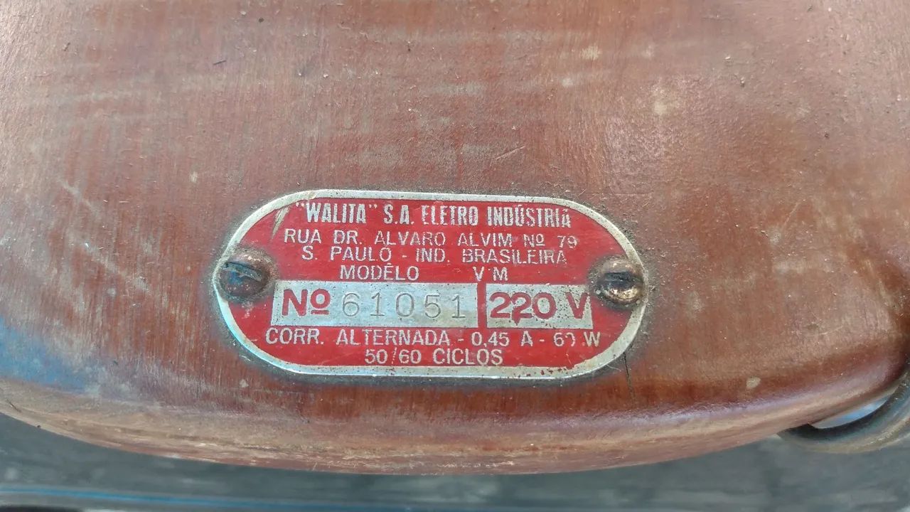 Ventilador antigo Walita anos 60 funcionando.  - Foto 2