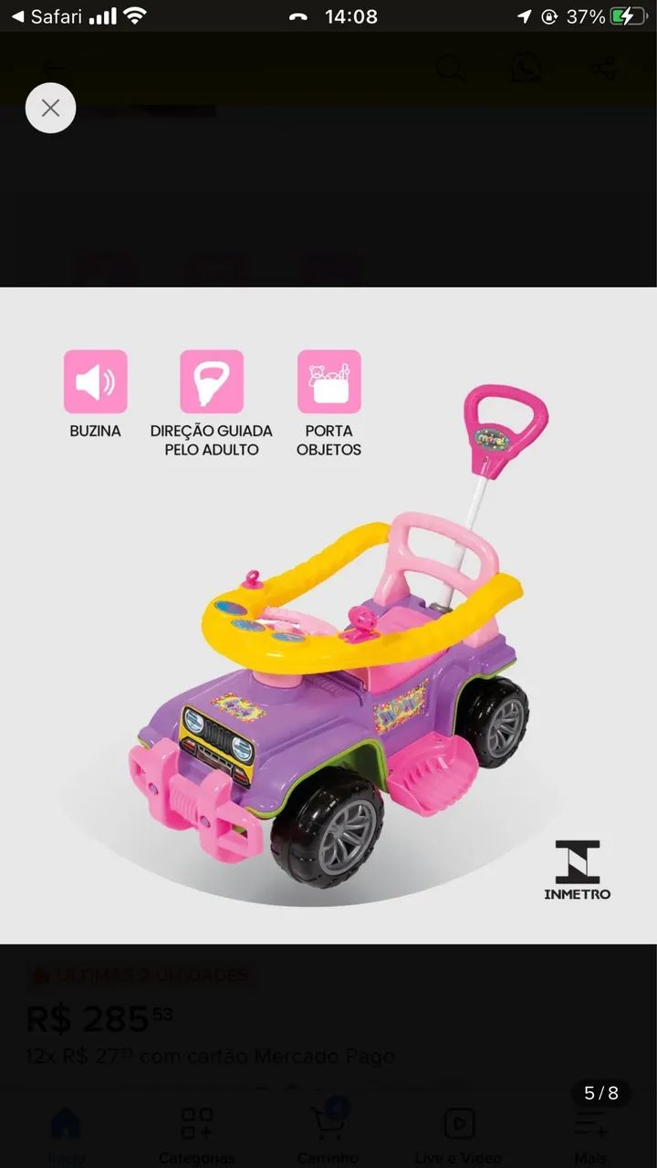 Carro Infantil Menina - Foto 3
