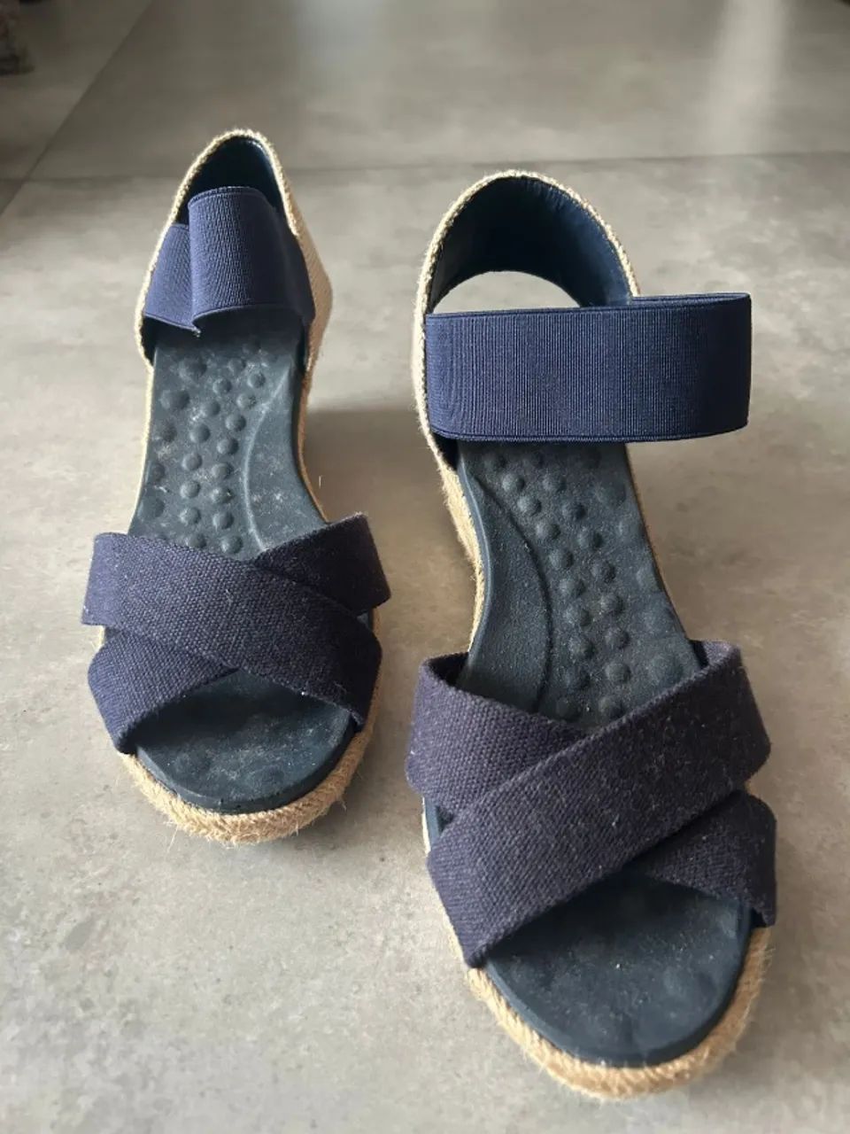 sandalía Anabela azul - Foto 3