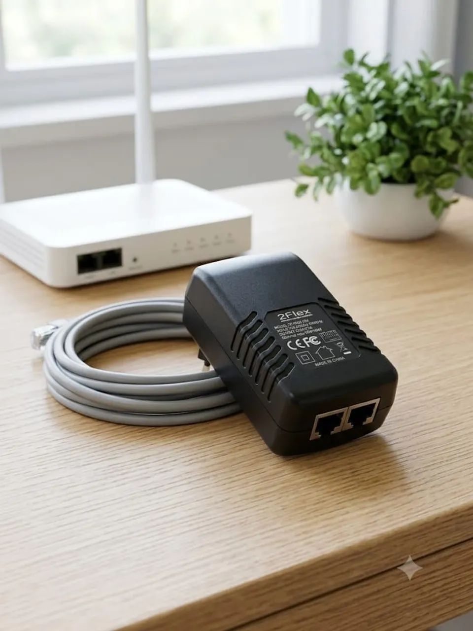 Fonte Injetor PoE 24V 1A 2Flex Bivolt Fast Ethernet 10/100M Original 