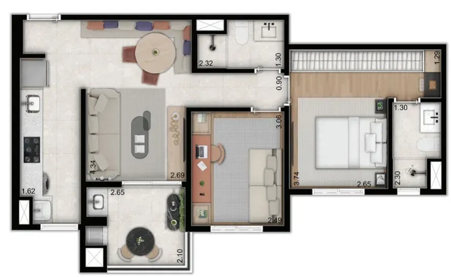 PLANTA 63m²