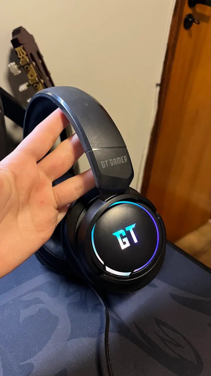 Headset Goldentec GT Nebula RGB USB com microfone retrátil  - Foto 3