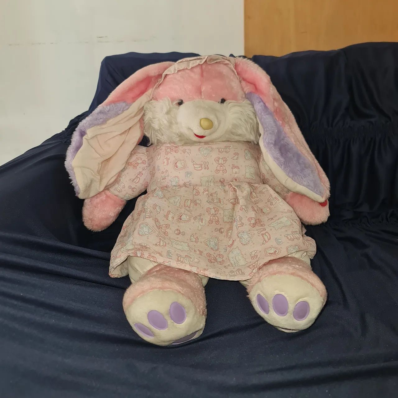 Coelhinha e urso de pelúcia 60cm