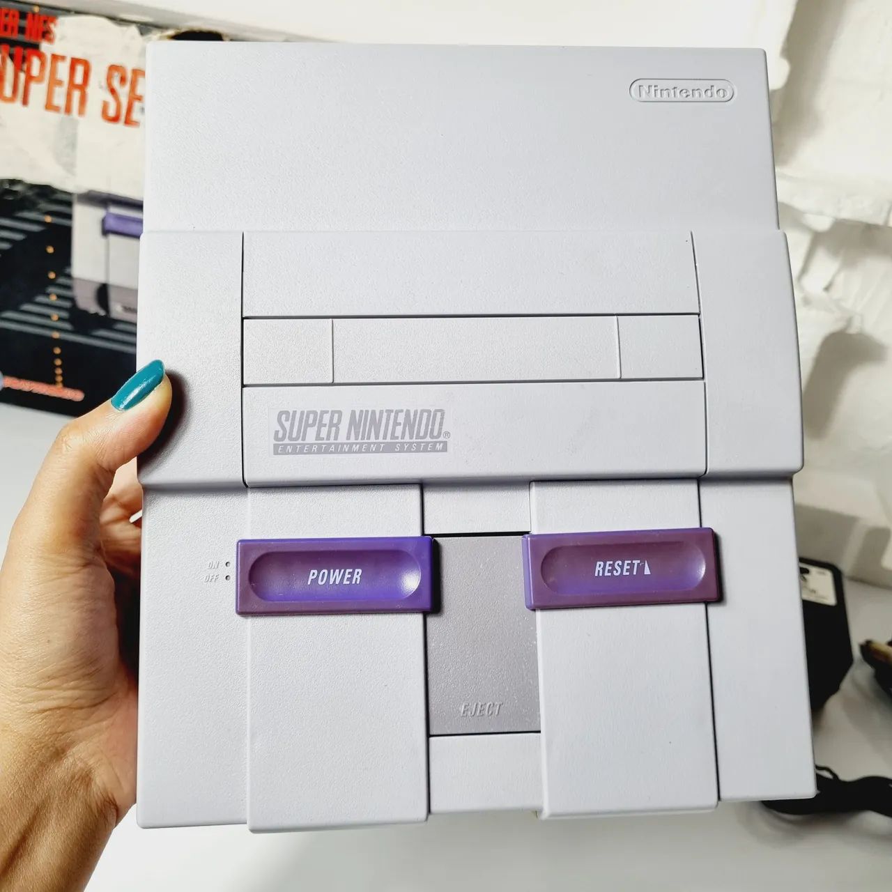 393- CONSOLE SUPER NINTENDO COM CAIXA - Foto 2