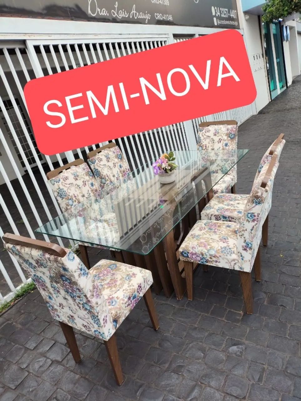 MESA VIDRO 06 CADEIRAS, SEMI-NOVA - Foto 3