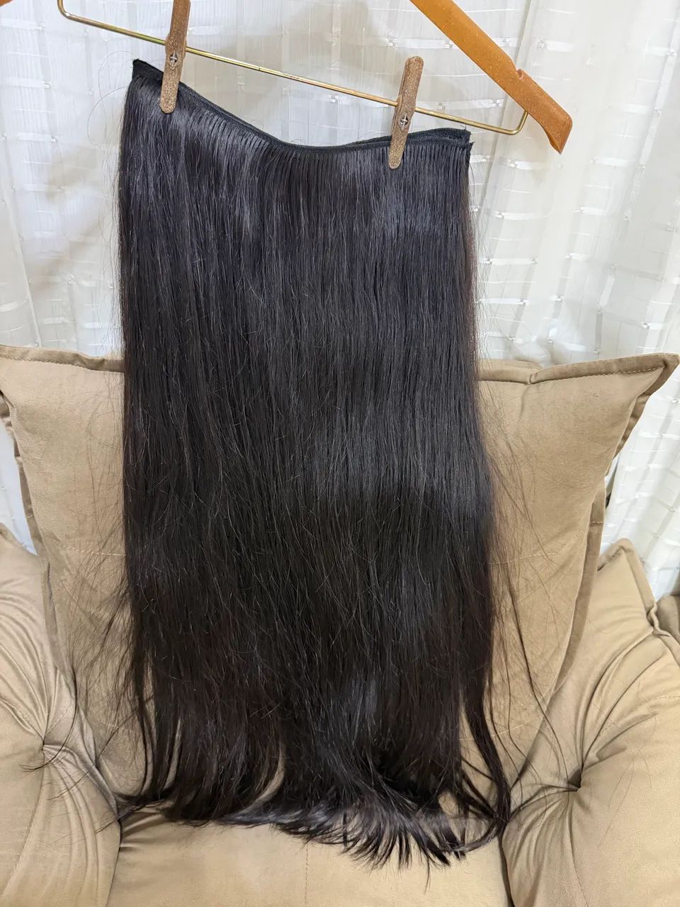 Conjunto 2 telas cabelo humano Vietnã classe A 75 cm  - Foto 3