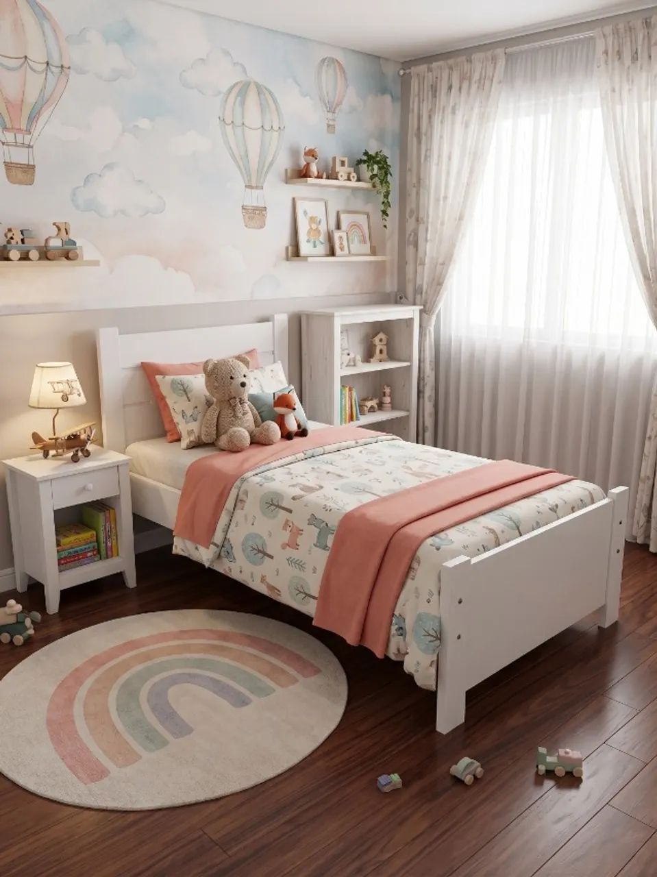 Cama Infantil de Madeira Branca | Design Exclusivo Allegrini