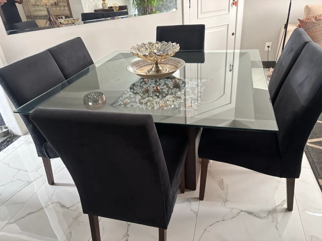 Mesa de jantar com tampo de vidro  - Foto 2