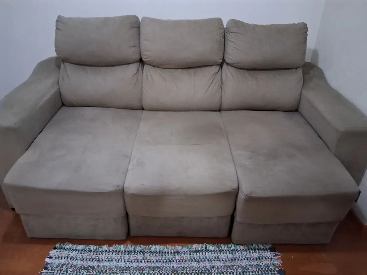 Sofá 3 lugares casal retrátil e reclinável