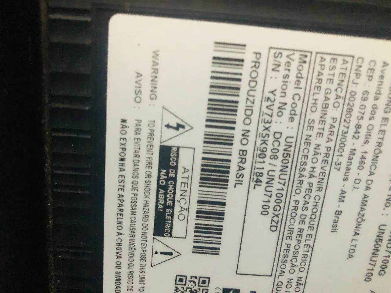 Tv queimada 55 polegadas 