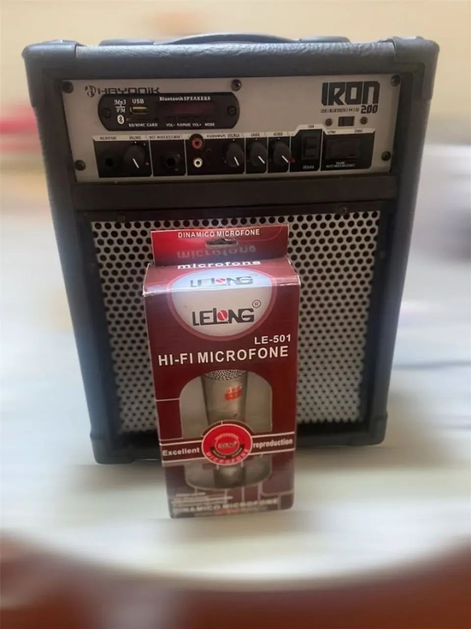 Caixa Multiuso Iron200 30w Bluetooth Preta Hayonik Usb Fm Sd