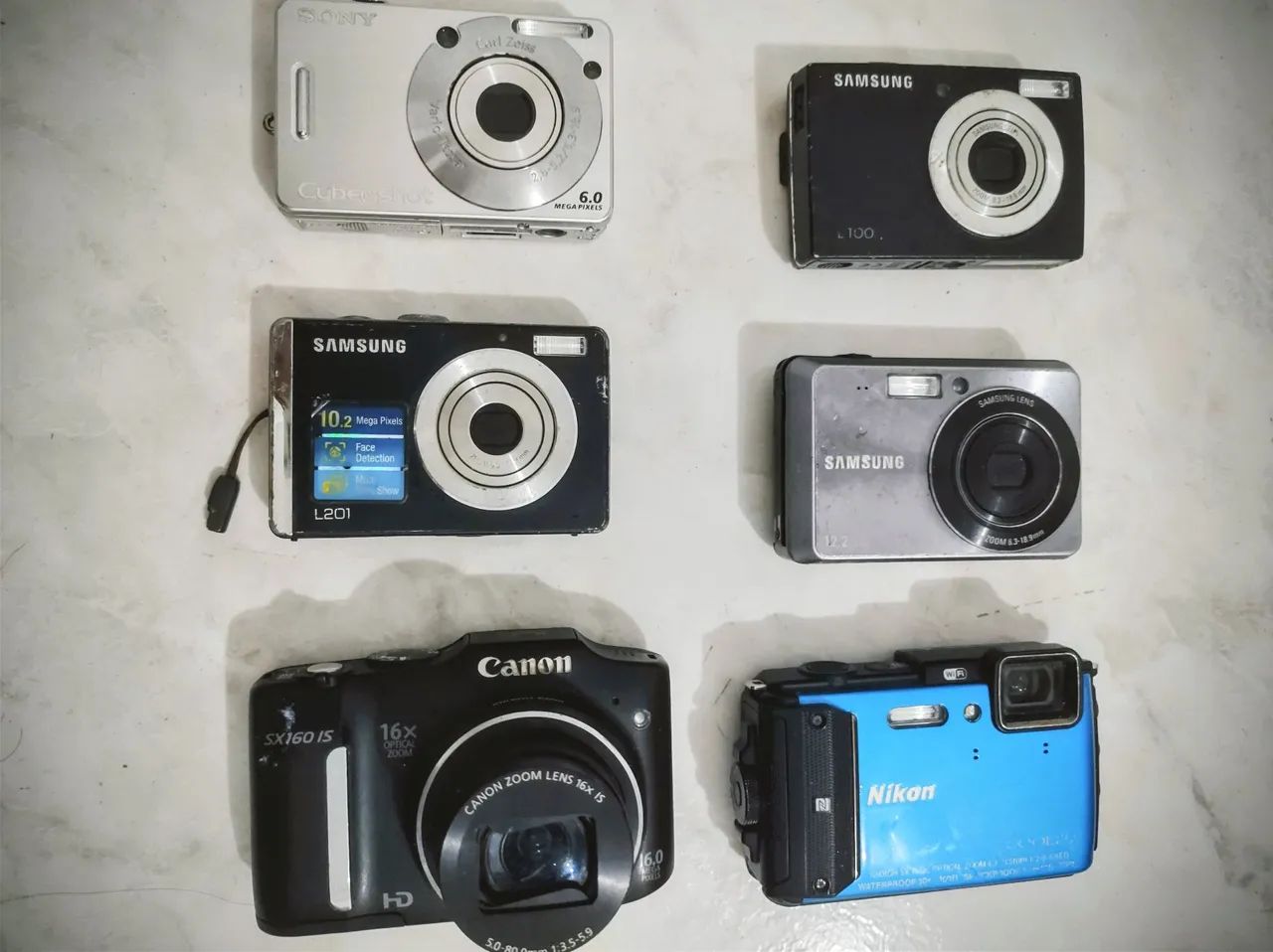 Kit câmeras compactas com defeito Cybershot digicam
