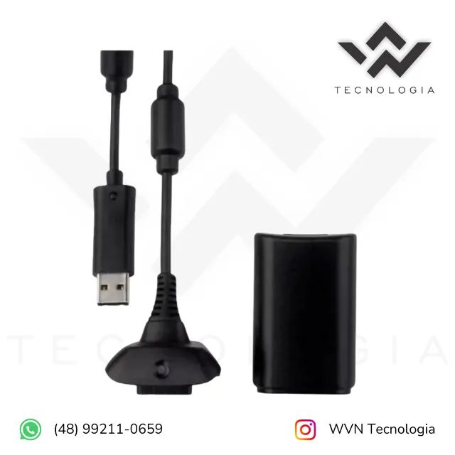 Kit para controle Xbox 360 - bateria e cabo USB