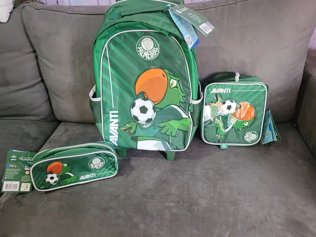 Mala escolar do Palmeiras kit 3 peças 