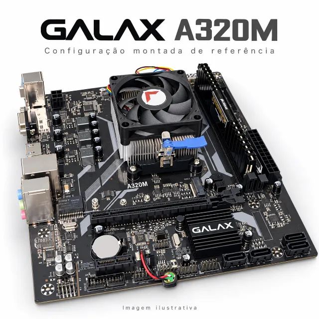 Placa-mãe GALAX A320M AM4 usada - Foto 2
