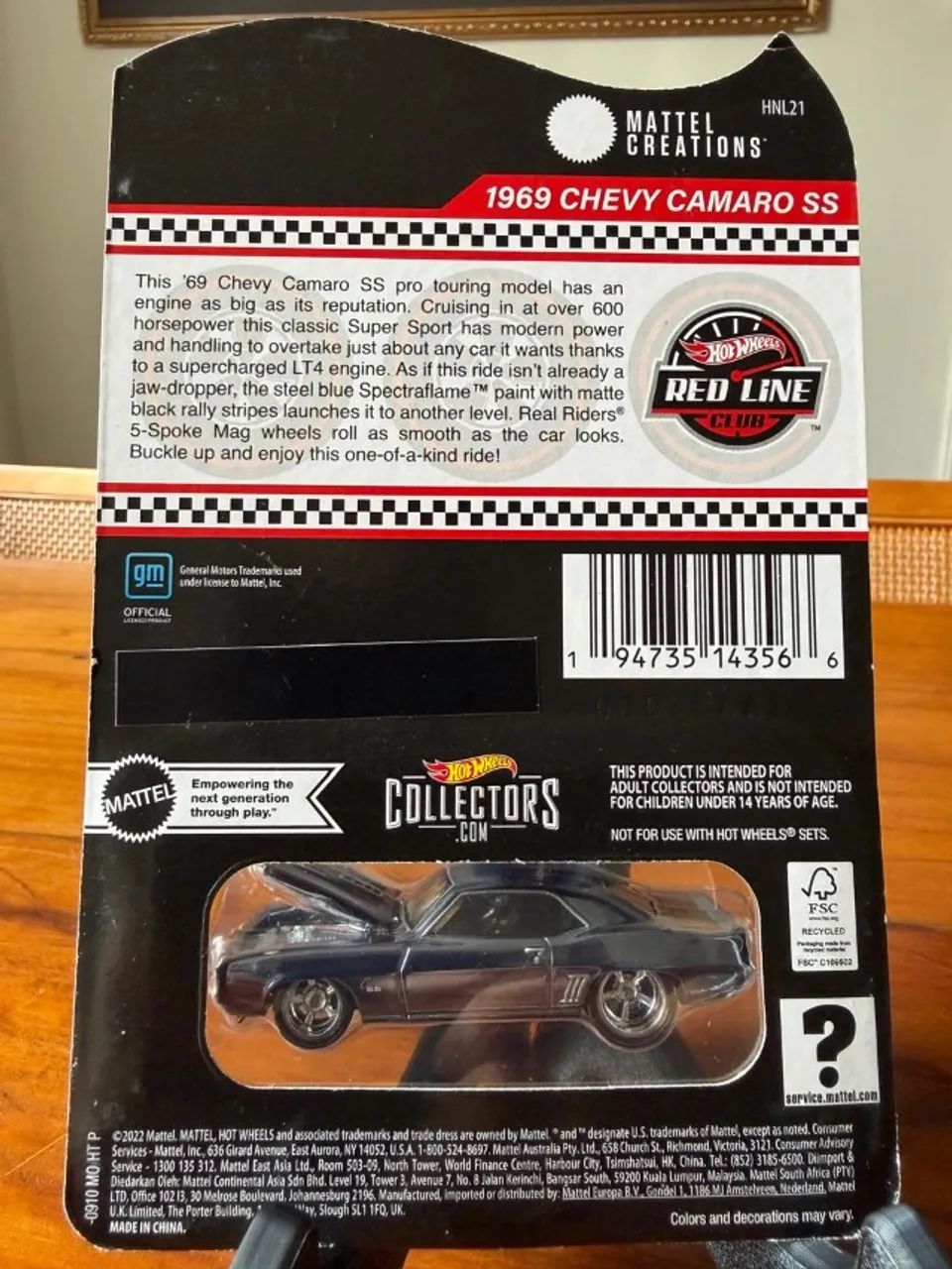 Hot Wheels RLC 1969 Chevy Camaro SS - Foto 3