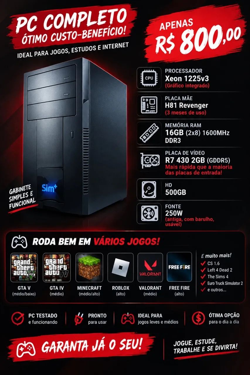 PC Xeon (LEIA A DESCRIÇÃO)