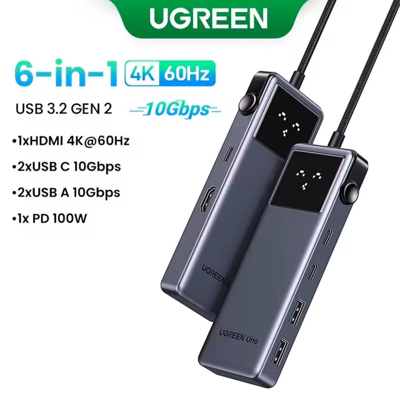Hub USB ugreen 6 em 1 - NOVO - Foto 2