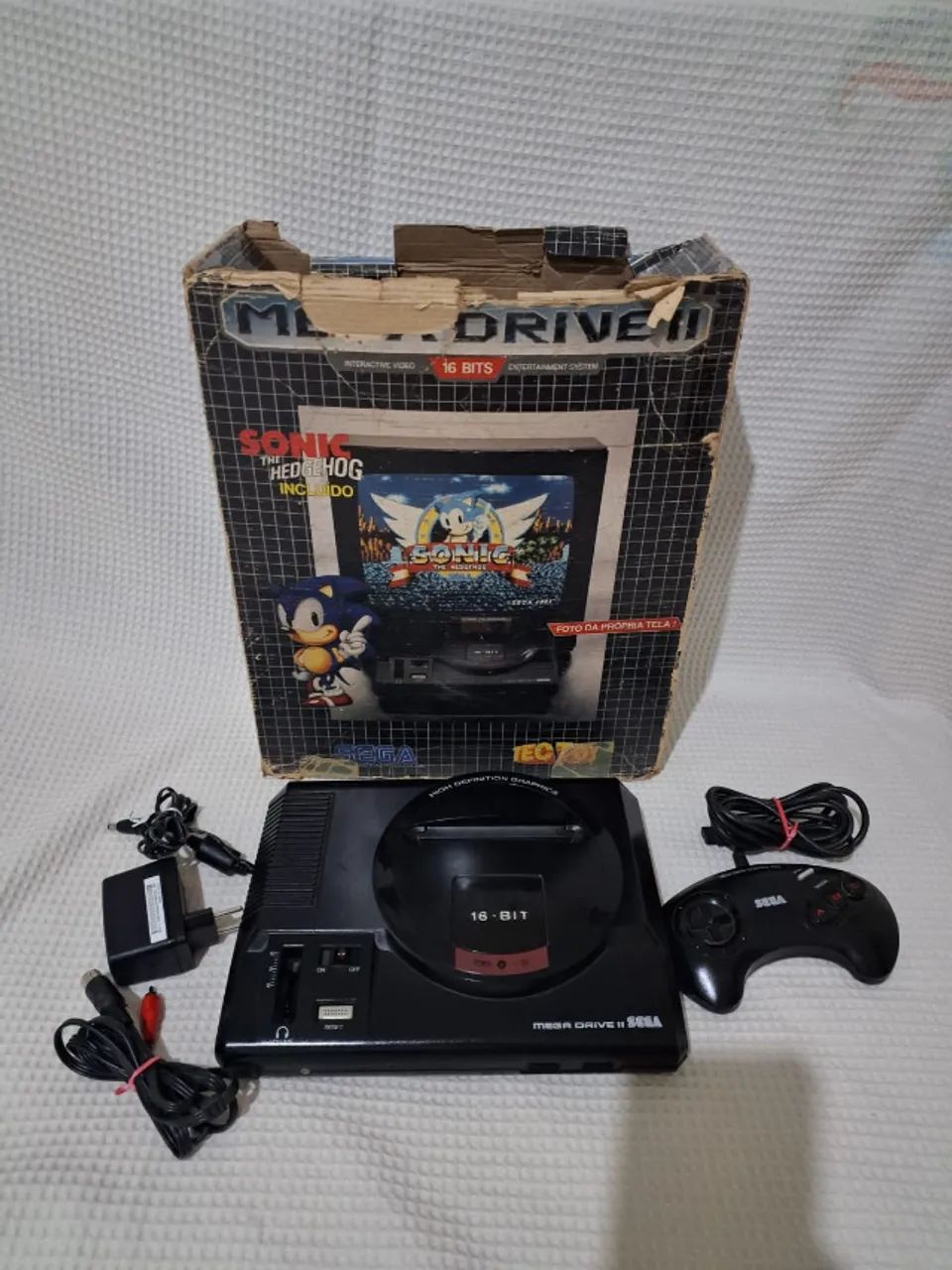 mega drive 2 nacional na caixa