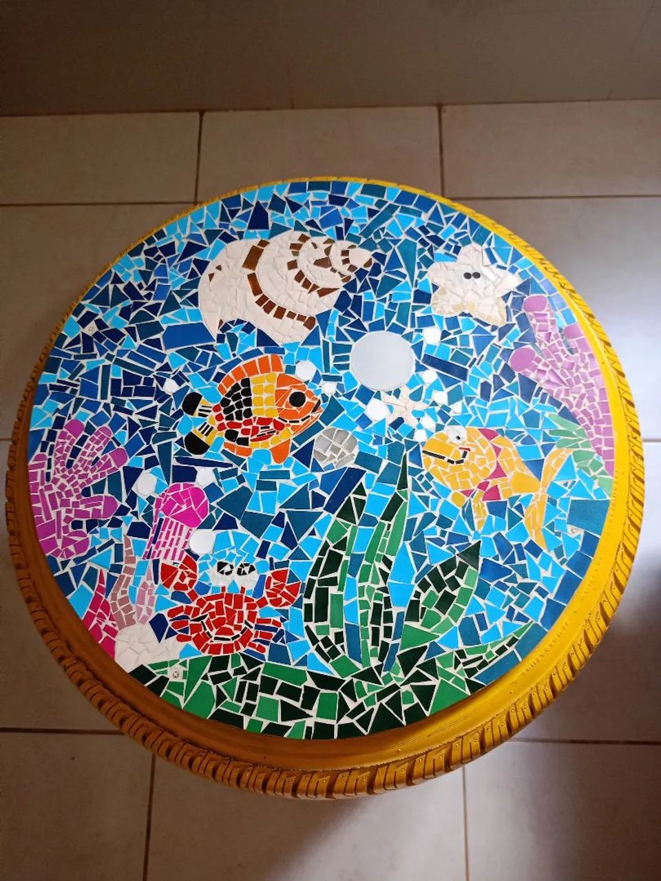 Mesa em mosaico com Rodízio várias ultilidade  - Foto 3