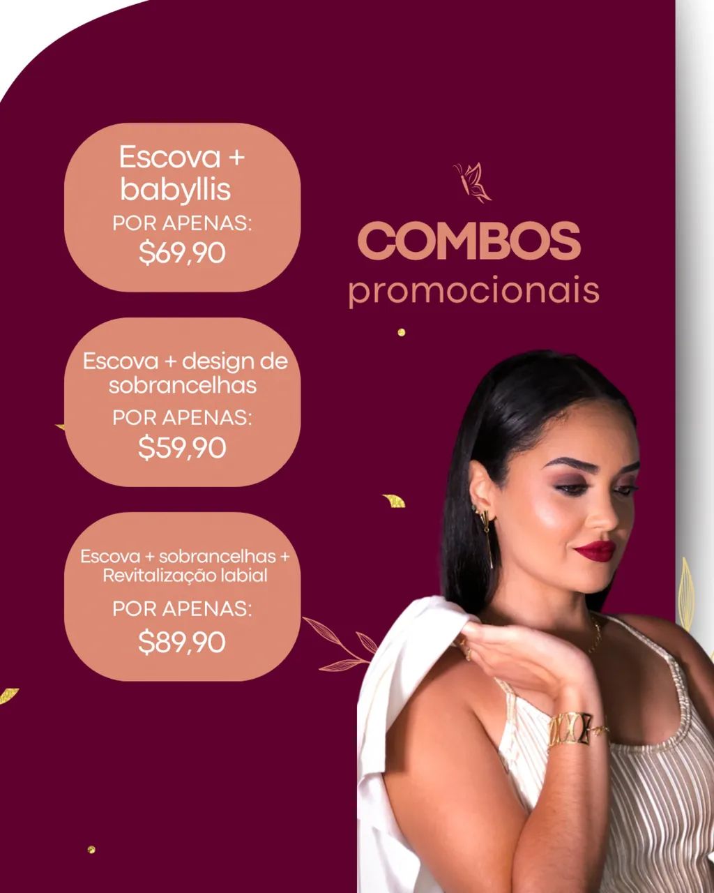 Design de sobrancelhas e escova 