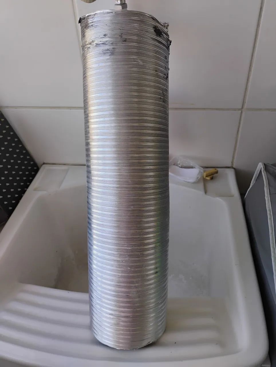 Duto semi flexível para aquecedor a gás com 1.5 metros e 125 mm de diametro e 5 polegadas - Foto 2