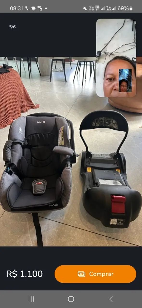 Carrinho e bebê conforto