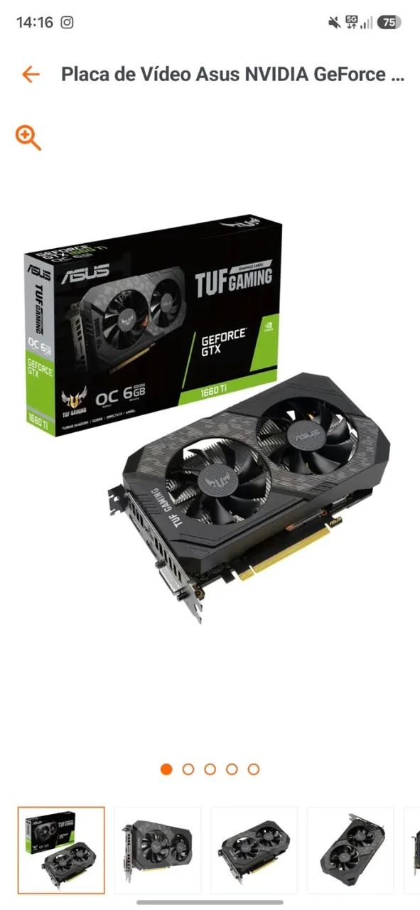 Placa de vídeo GTX 1660 Ti 6gb  - Foto 2