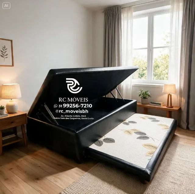 Cama Box Baú Solteiro com Auxiliar 88x1,88 D33 Suede Cinza Premium - Foto 4