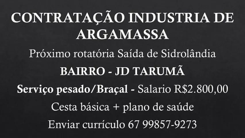 Operador de produção - Industria de argamassa 
