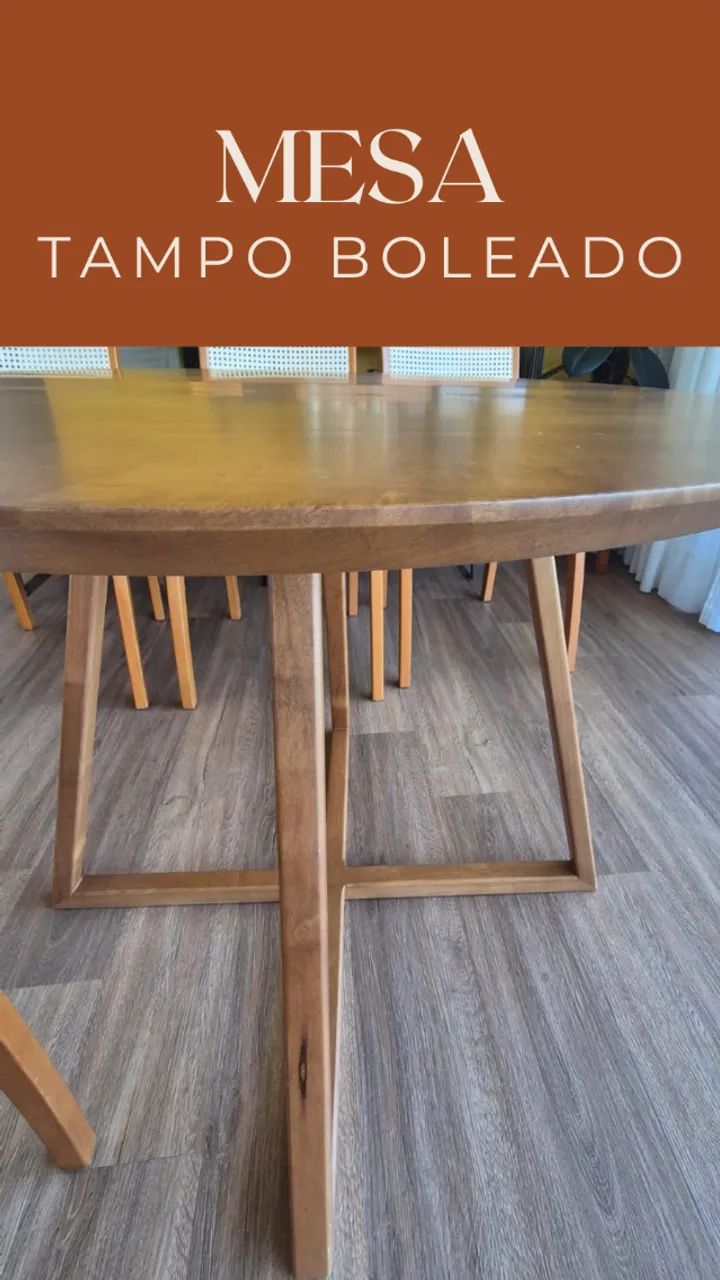 Mesa de jantar redonda madeira maciça - Foto 2