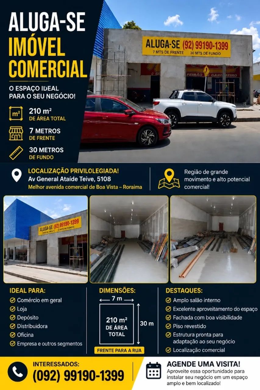 Comercial 210m² | Av. General Ataíde Teive | Boa Vista/RR - Foto 2