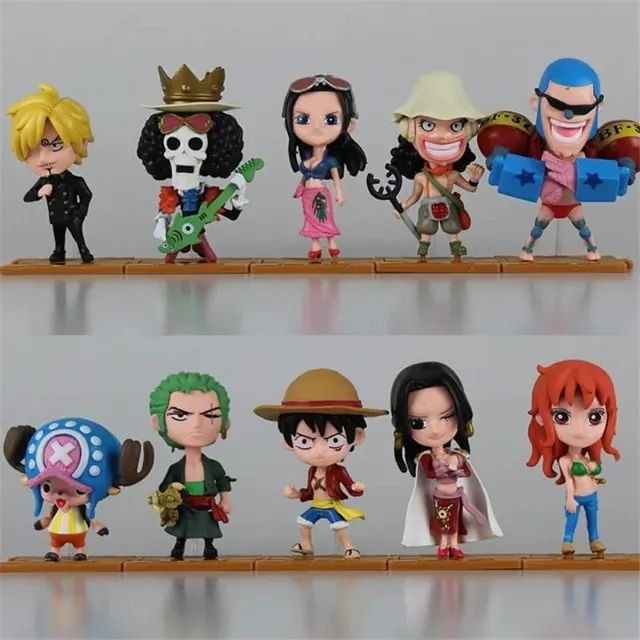 Coleção de Bonecos One Piece Luffy Zoro Nami Usopp 10pcs - Foto 4