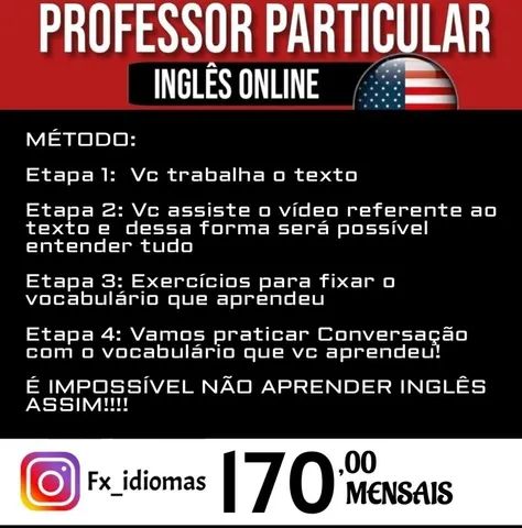 INGLÊS CONVERSAÇÃO, AULAS PARTICULARES INDIVIDUAIS - Serviços - Capim  Macio, Natal 1244445876