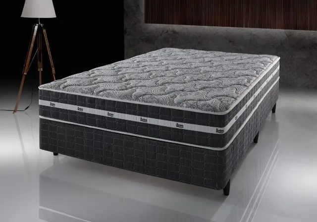Cama Box Casal+Colchão Molas Ensacadas