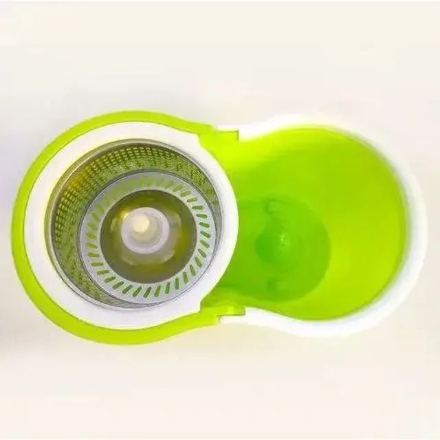 balde verde com esfregao mop 16l aço inox ck01 23cmx25cmx44cm - verde - Foto 2