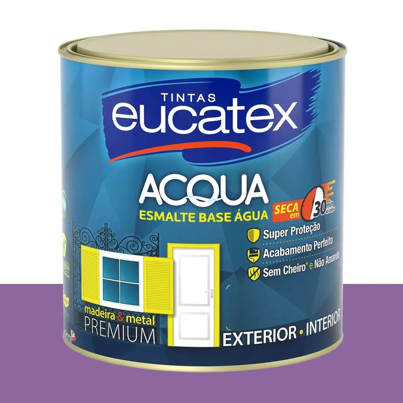 Tinta Esmalte Bril. Base Água Eucatex Bala de Uva 800 ml