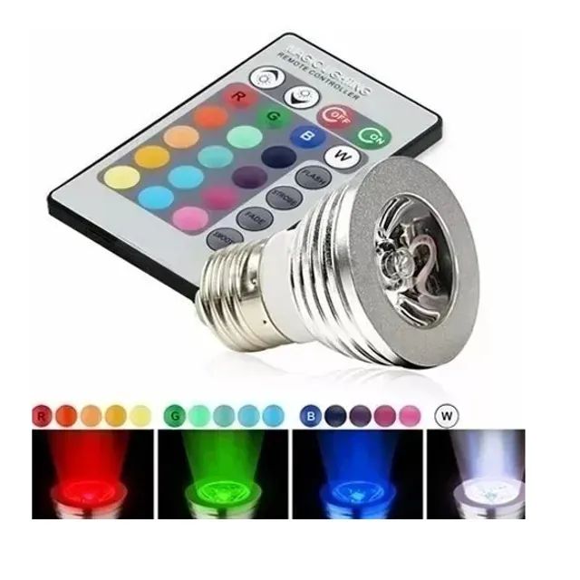 Lampada Led Remote Controll Colorida 3w Rgb Megaace Sl-e27 - Foto 2