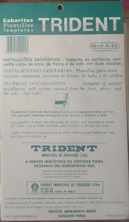 Gabarito instalações sanitárias Trident - Foto 2