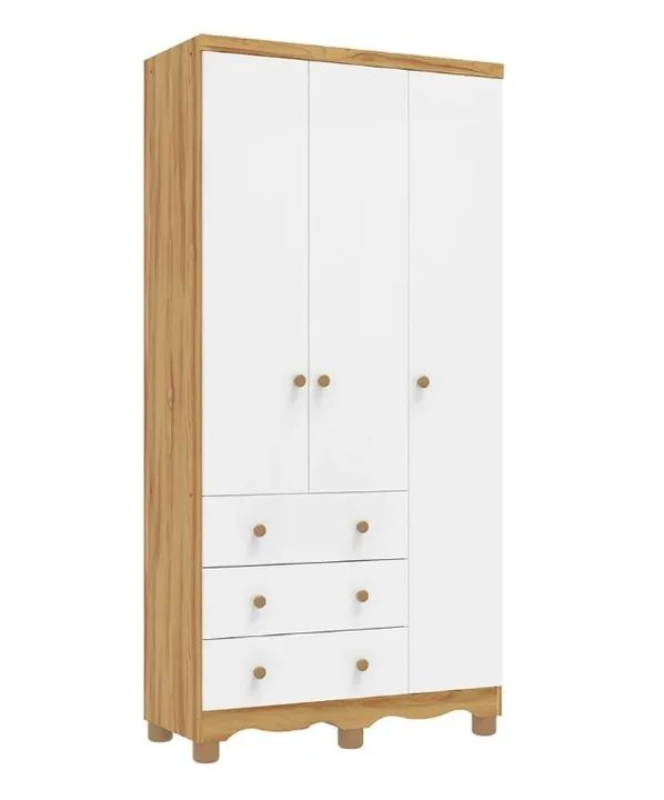 Guarda Roupa Infantil Júnior 03 Portas 100% MDF - Foto 4