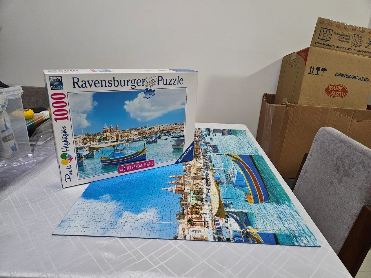 Quebra-cabeça importado Ravensburger 1000 completo Mediterranean Places Malta - 2 detalhes