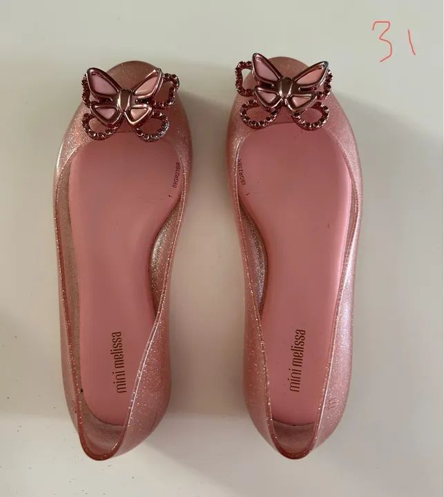Sandália Melissa Infantil Rosa com Borboleta