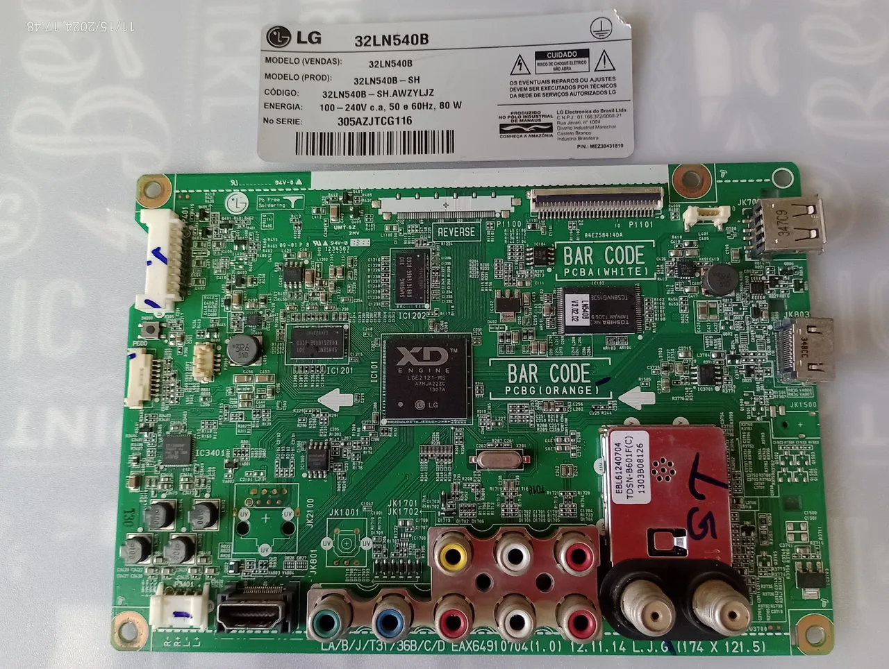 Placa principal TV LG 32LN540B
