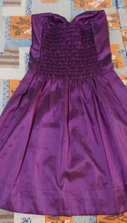 Vestido roxo sem alças - Foto 4