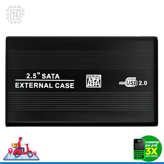 Case Gaveta em Alumínio Para Hd SSD Externo 2.5" Notebook Usb 2.0 Sata