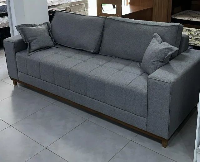 Sofa 2,20m Tecido Linho DIVIDIMOS EM ATÉ 10X SEM JUROS