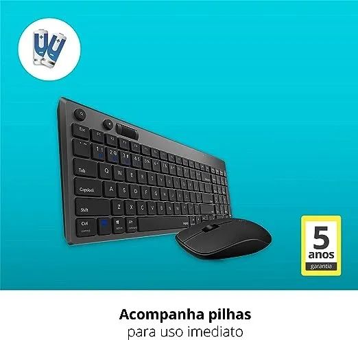  Combo Rapoo Teclado e Mouse sem Fio Bluetooth 2.4Ghz Black - Foto 2