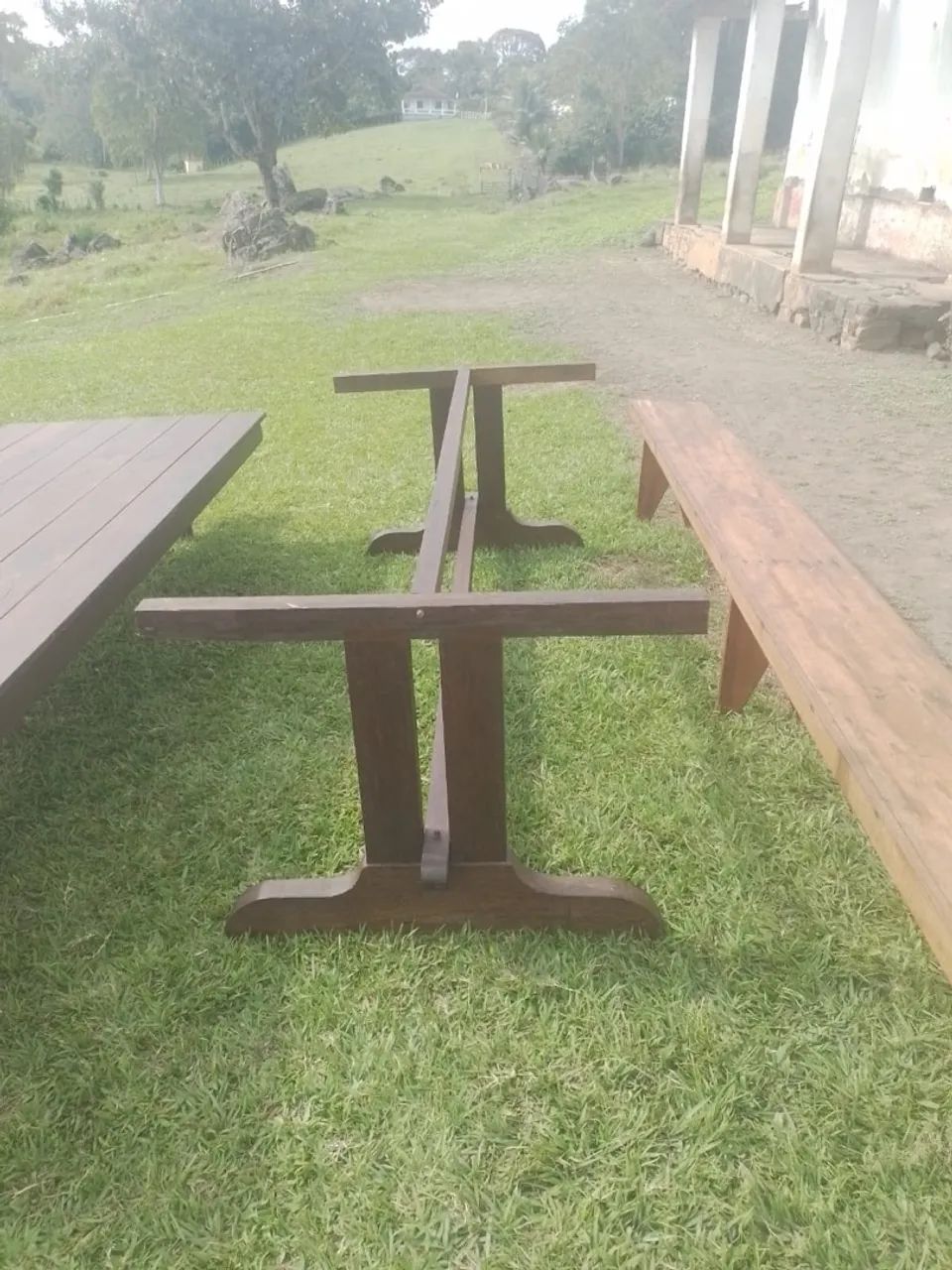 Mesa com 2 bancos de sucupira - oportunidade - Foto 3